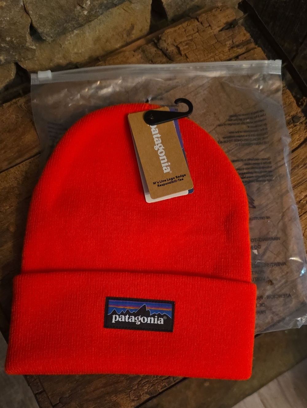 Patagonia Men's Beanie Hat - Red with Logo Patch